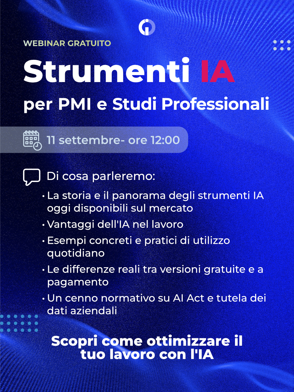 Webinar strumenti IA per pmi e studi professionali