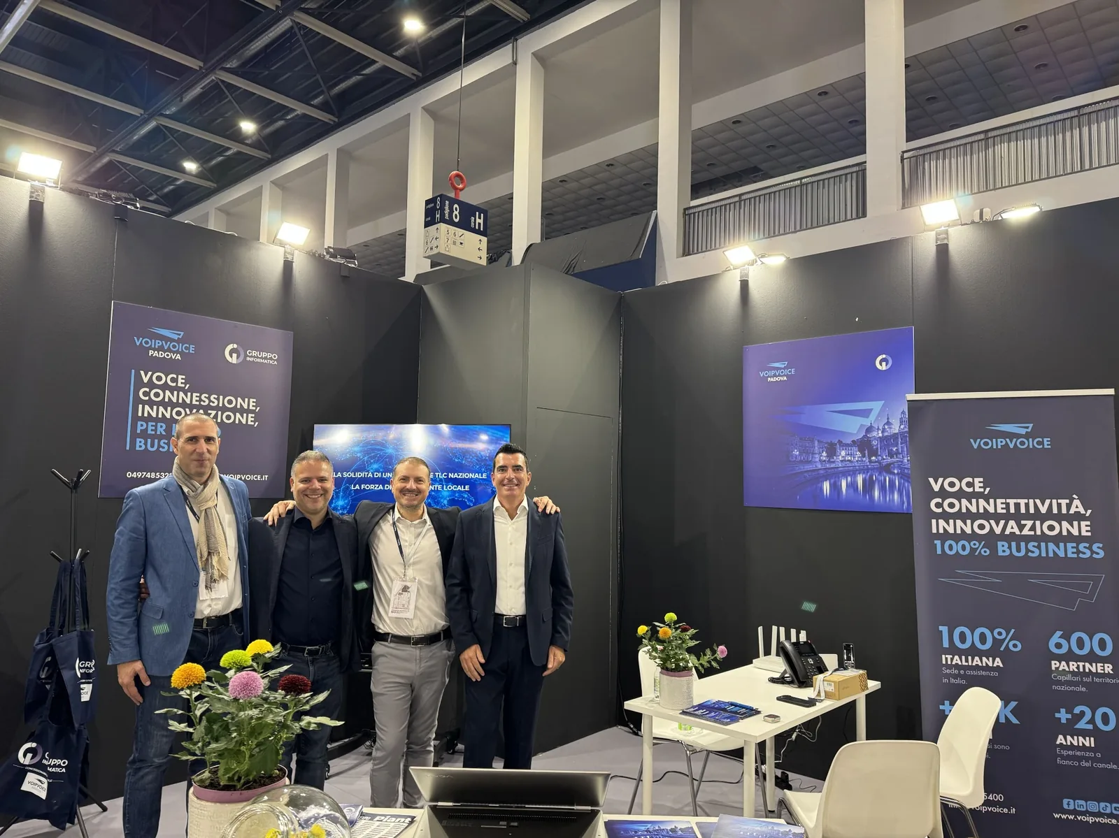 Team di Gruppo Informatica e VoipVoice allo stand di IMPACT 2026 presso la Fiera di Padova